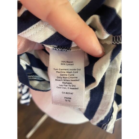 Talbots Women Size Medium Sleeveless Top w/ Tie Waist Black & White - Picture 5 of 5